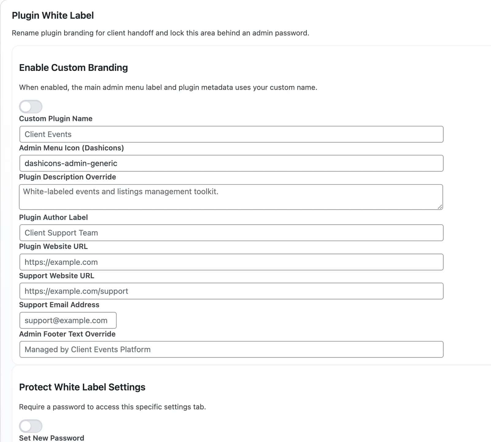 Branded white-label examples